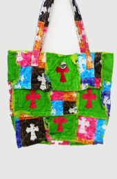 Patch Work Tote Bag-CPP9002/LIME